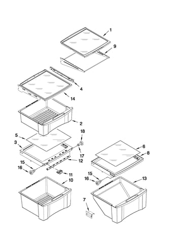 Refrigerator shelf parts