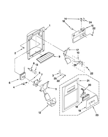 Dispenser front parts