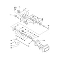 Whirlpool ED5GVEXVD07 motor and ice container parts diagram