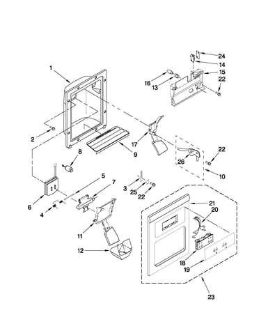 Dispenser front parts