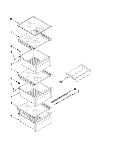 Refrigerator shelf parts