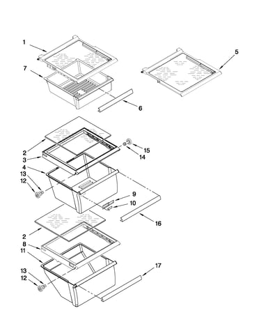 Refrigerator shelf parts