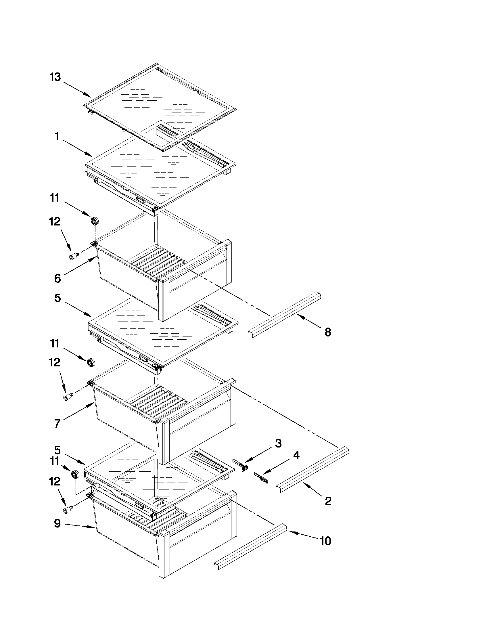 Refrigerator shelf parts