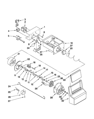 Motor and ice container parts