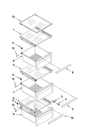 Refrigerator shelf parts