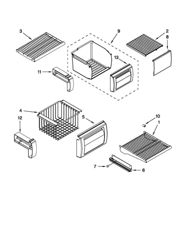 Freezer shelf parts