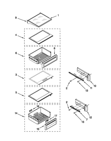 Refrigerator shelf parts