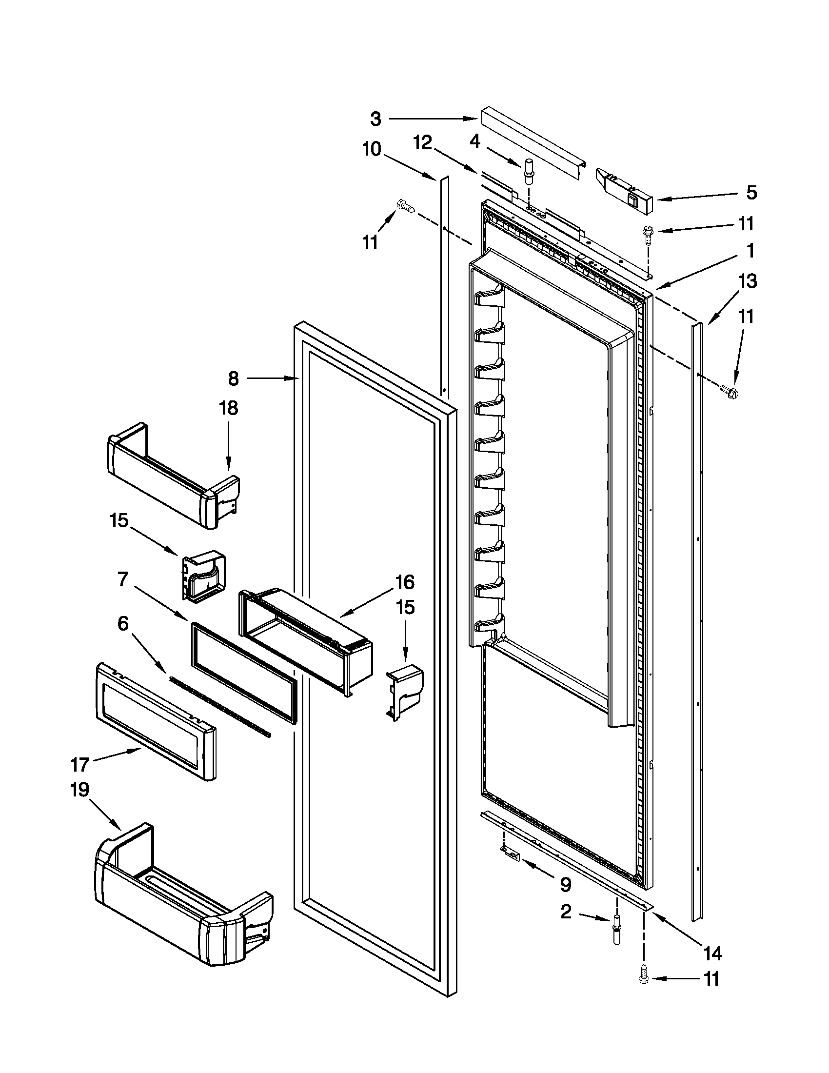 Refrigerator door parts