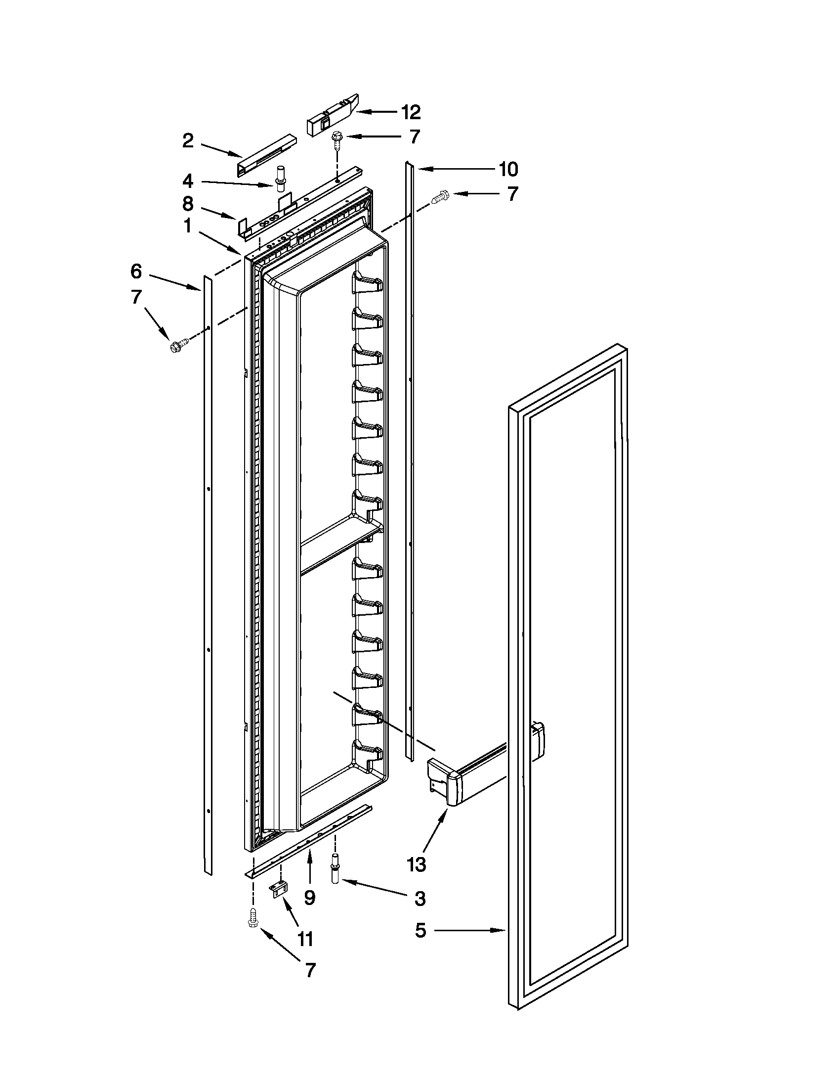 Freezer door parts
