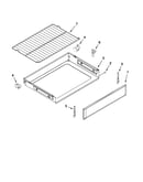 Drawer and rack parts