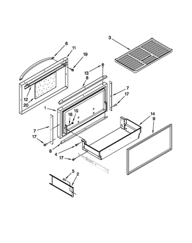 Freezer door and basket parts