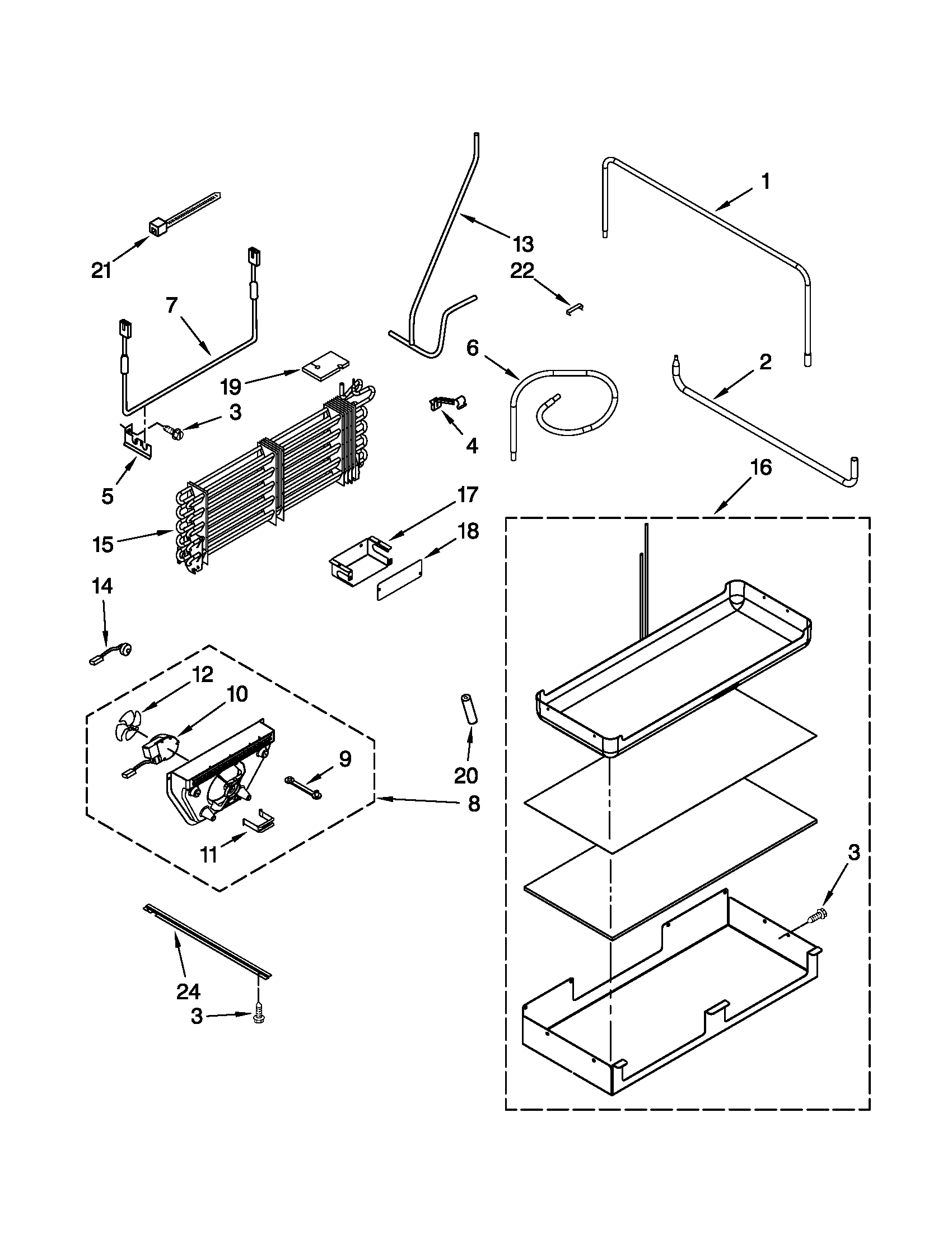 LOWER UNIT AND TUBE PARTS