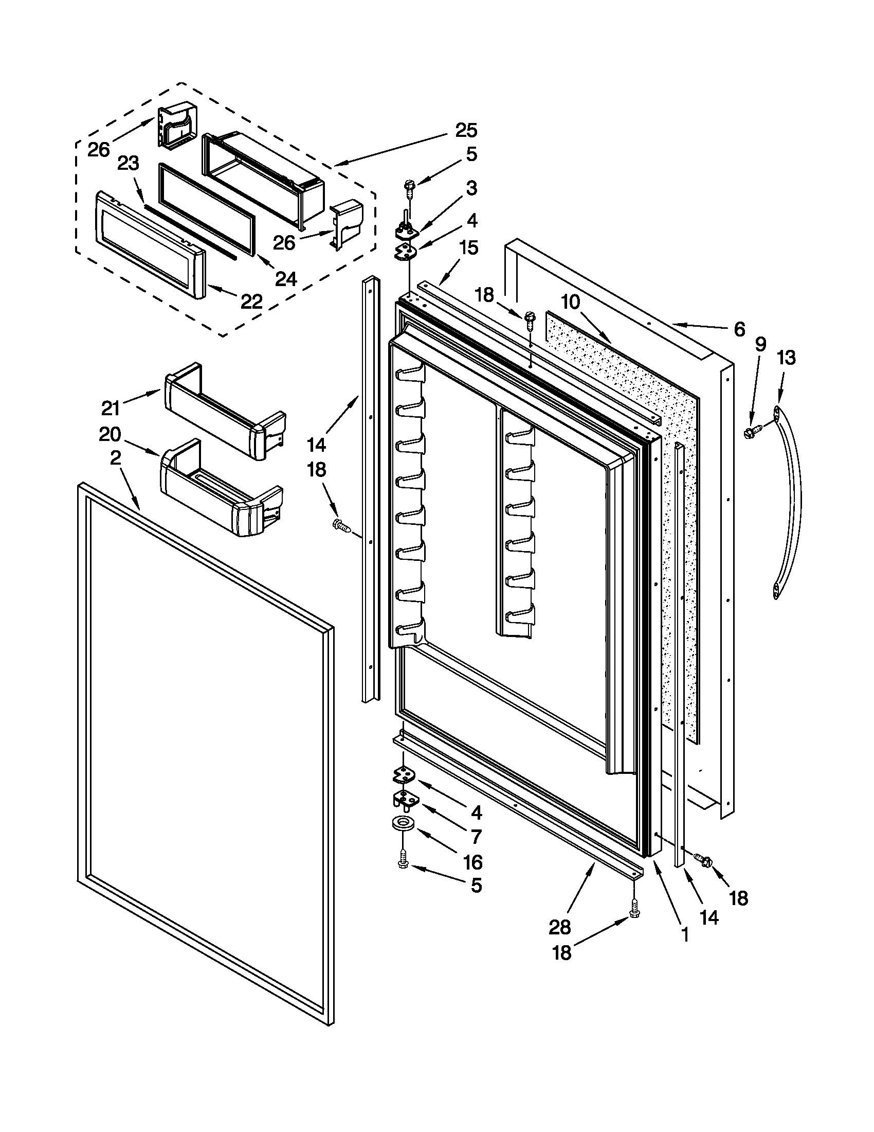 Refrigerator door parts
