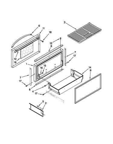 Freezer door and basket parts