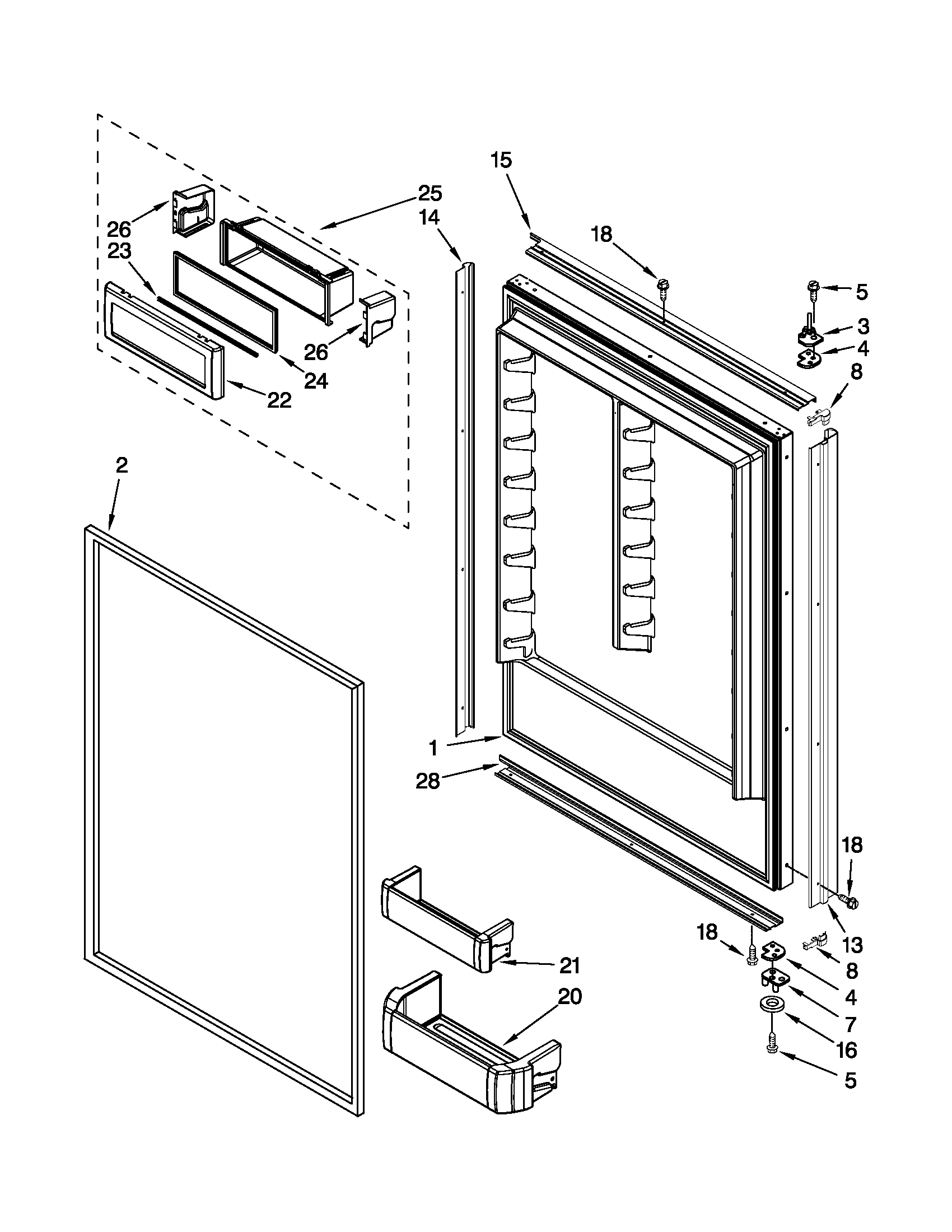 Refrigerator door parts