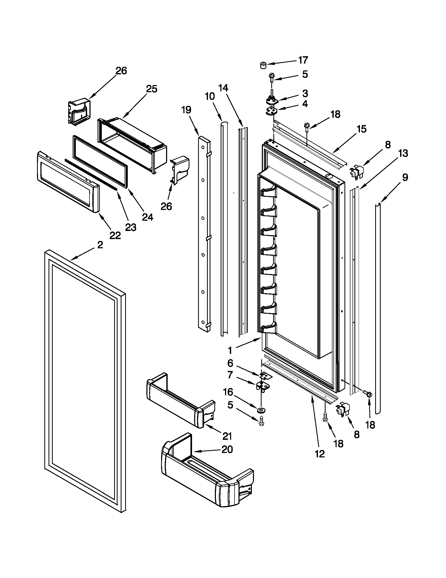 Refrigerator door parts