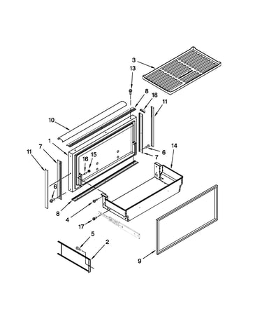 Freezer door and basket parts