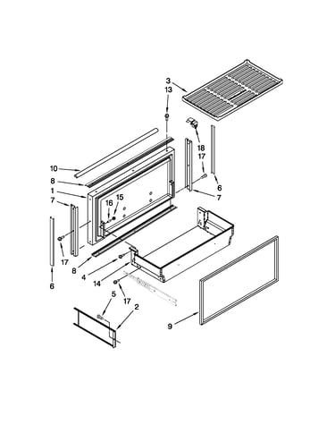 Freezer door and basket parts
