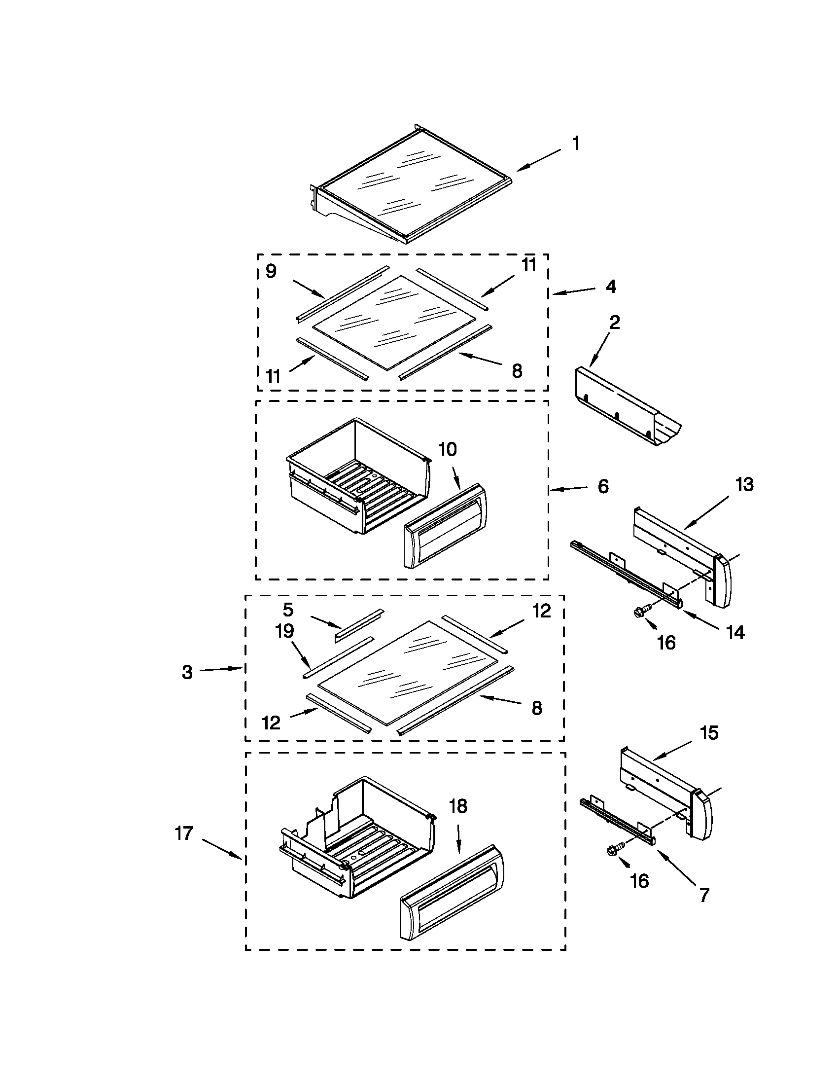 REFRIGERATOR SHELF PARTS