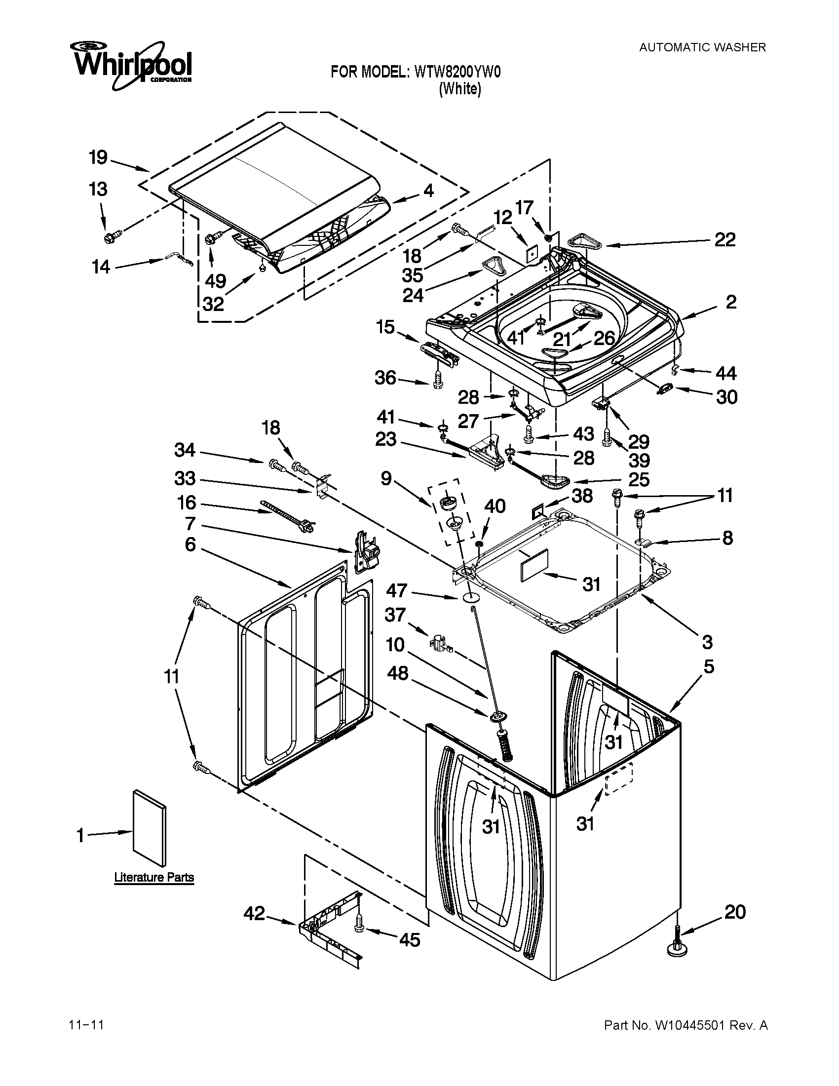 TOP AND CABINET PARTS