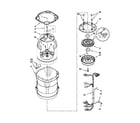 Whirlpool WTW8600YW0 motor, basket and tub parts diagram