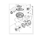 Whirlpool DU1010XTXB5 pump and motor parts diagram