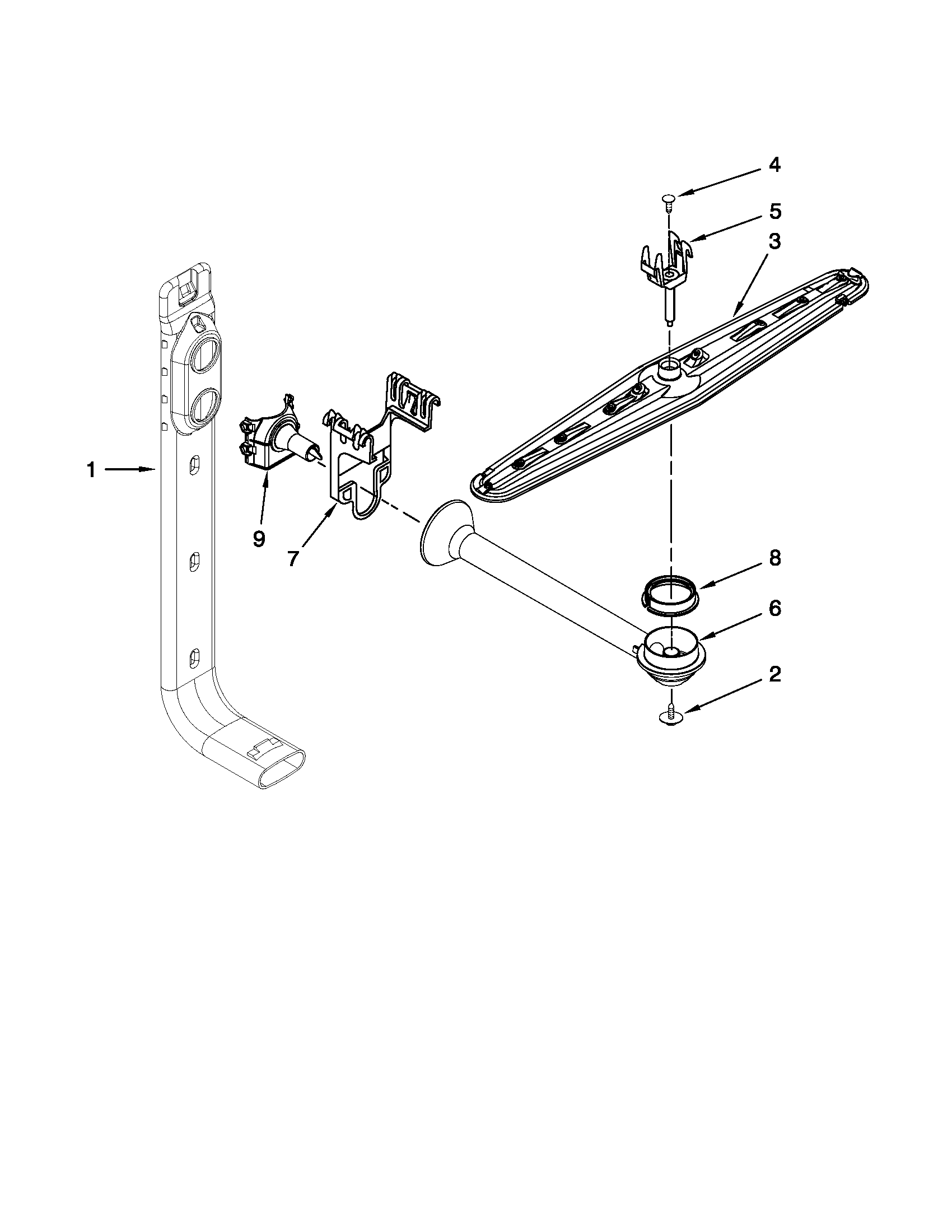 Upper wash and rinse parts