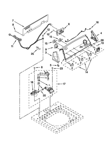 Controls and water inlet parts