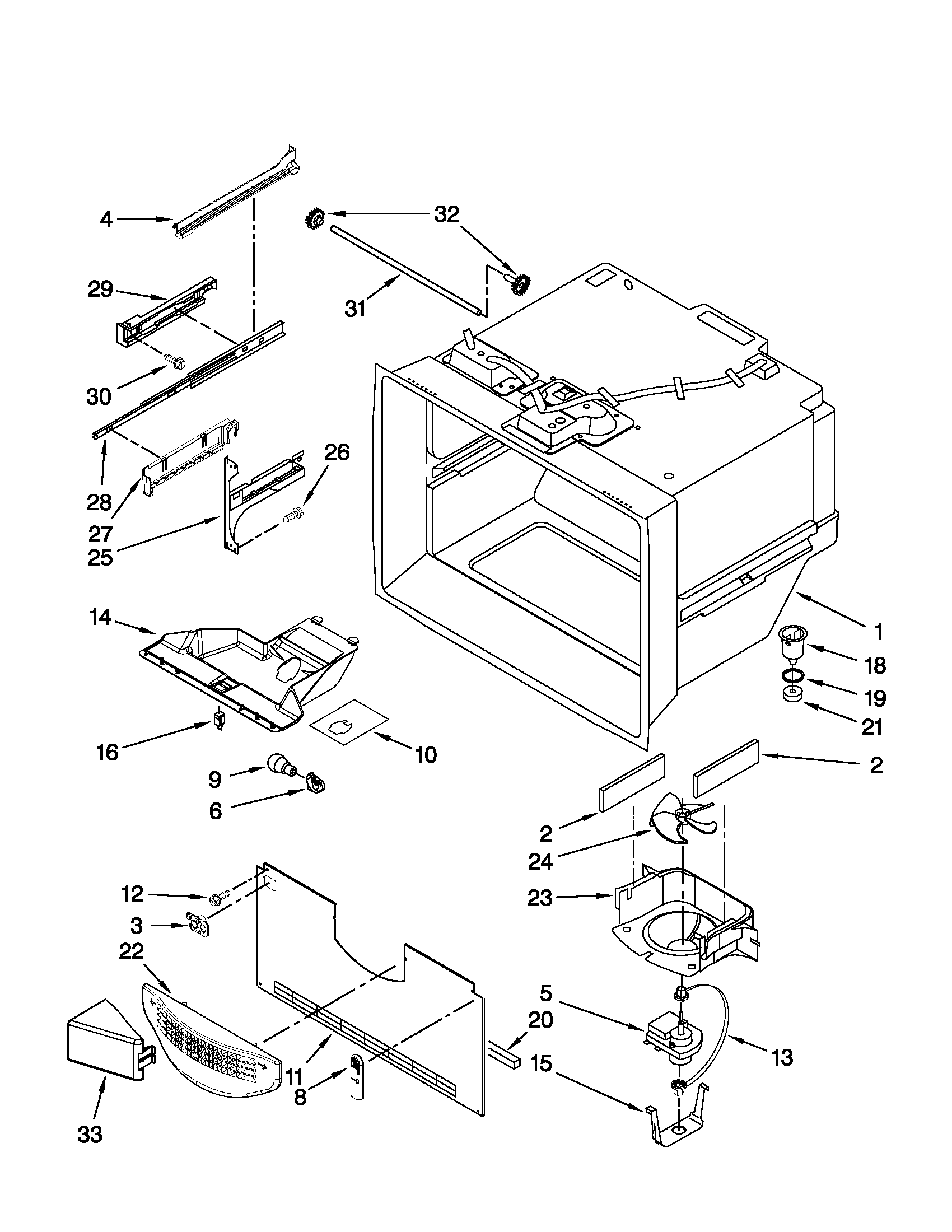 Freezer liner parts