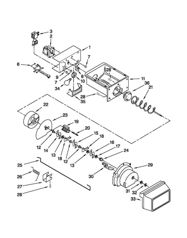 Motor and ice container parts