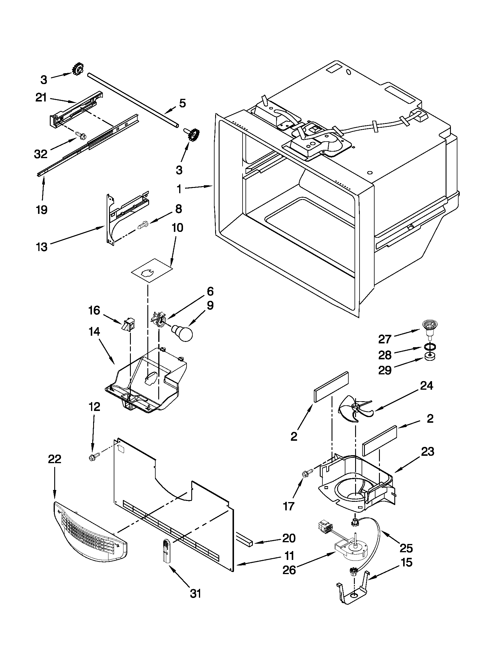 Freezer liner parts