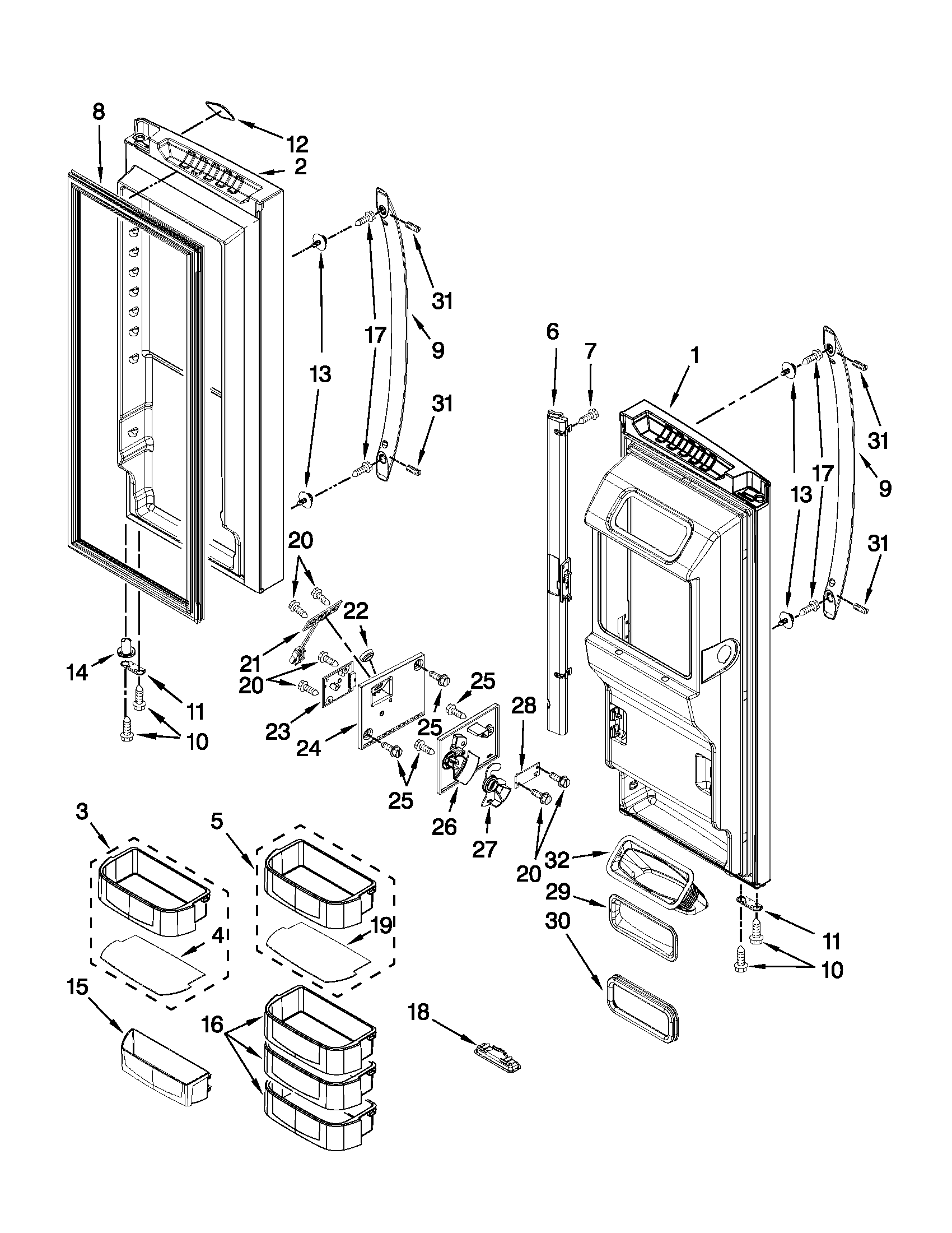 Refrigerator door parts