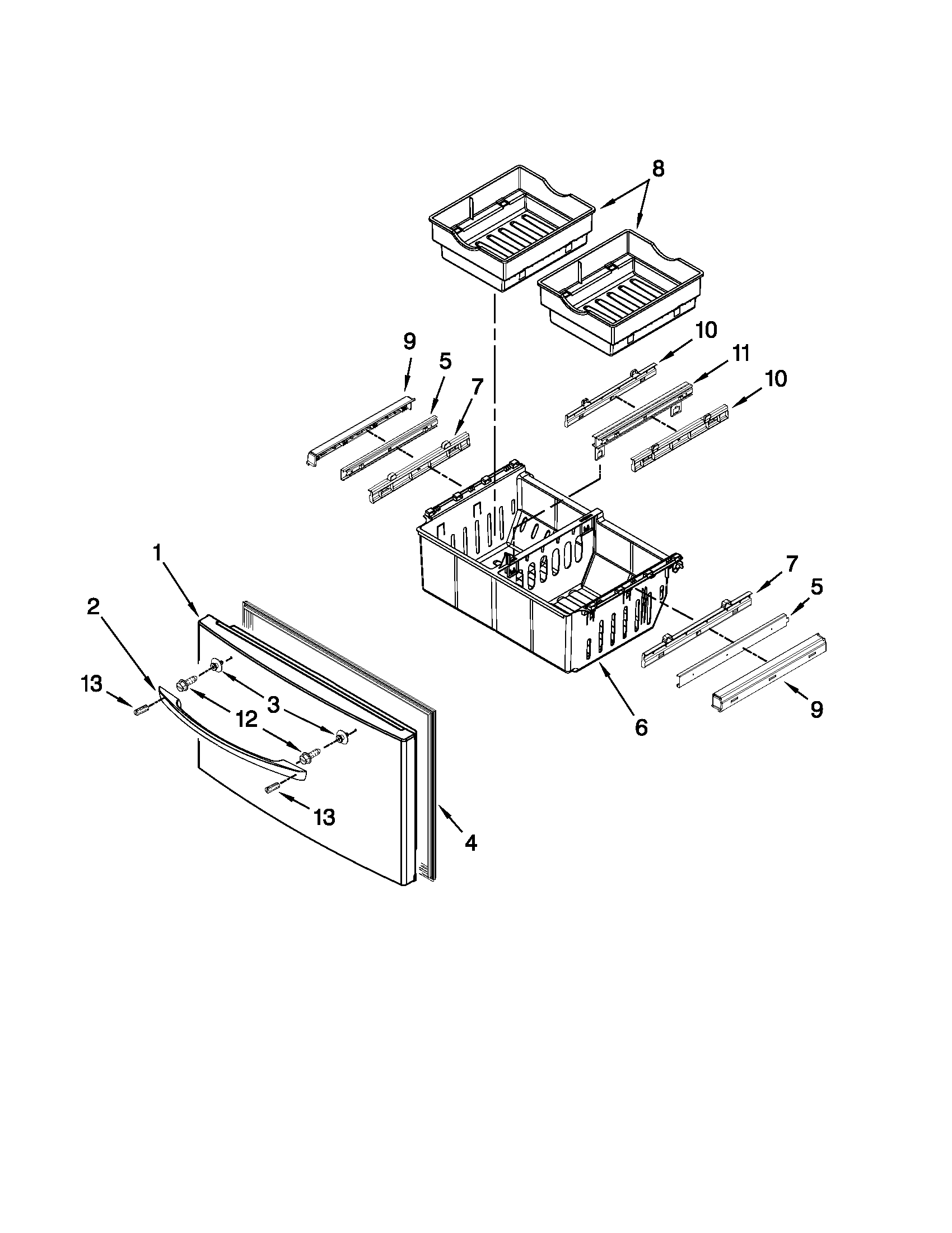 Freezer door parts