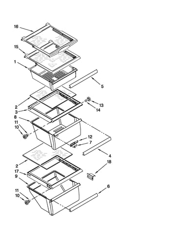 Refrigerator shelf parts