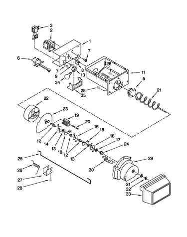 Motor and ice container parts