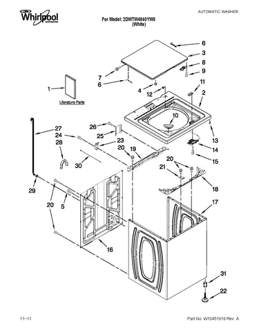 Top and cabinet parts
