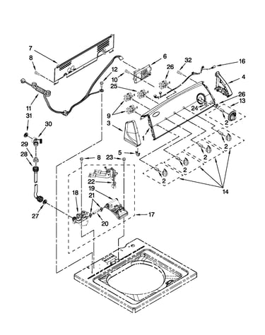 Controls and water inlet parts