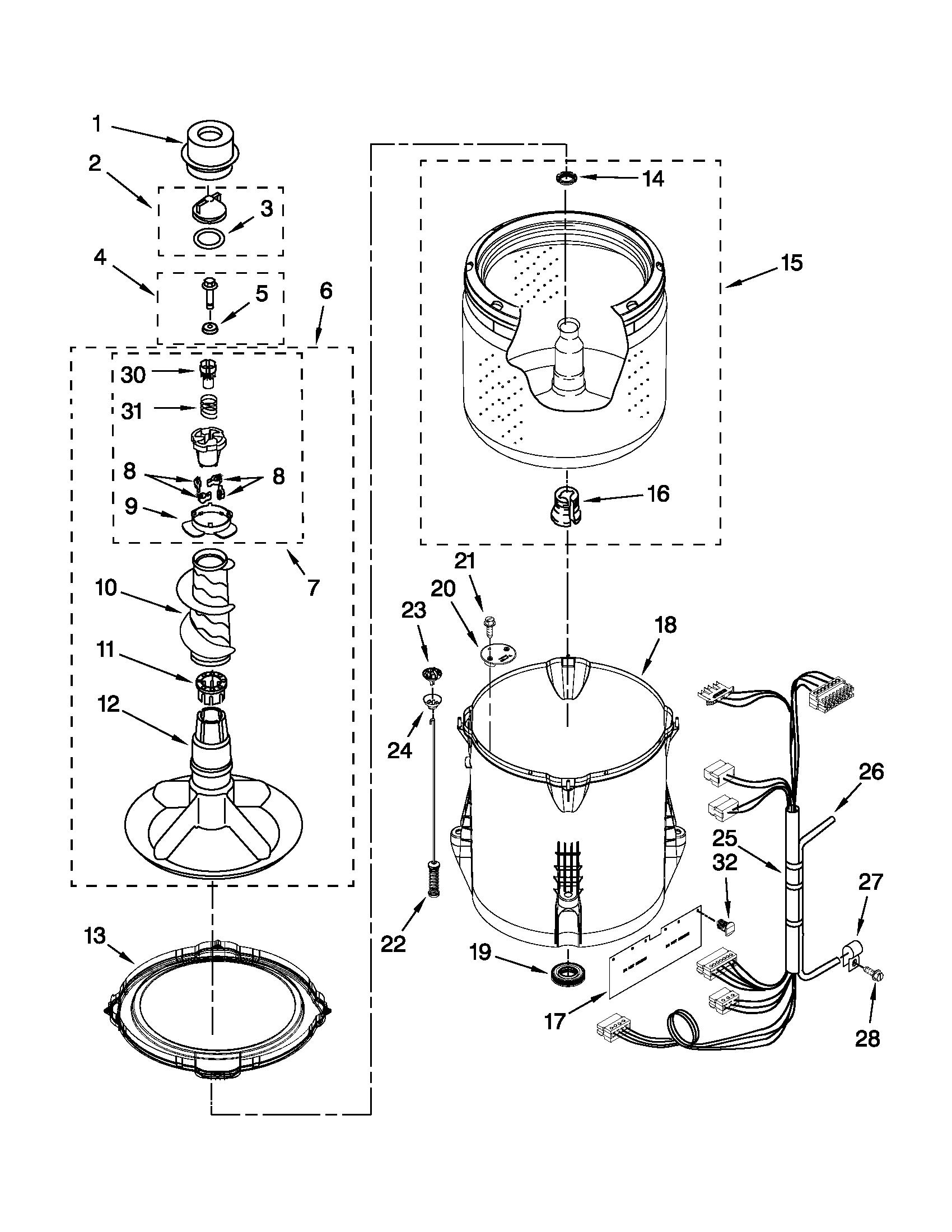 Basket and tub parts