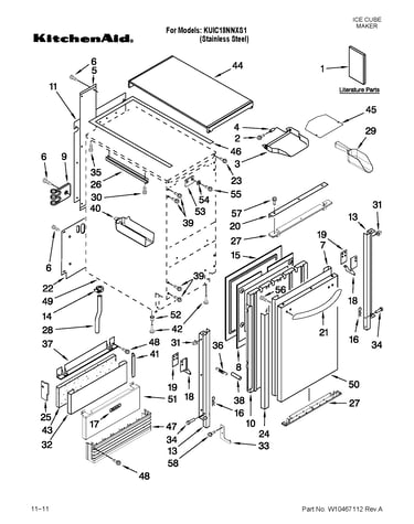 Cabinet liner and door parts