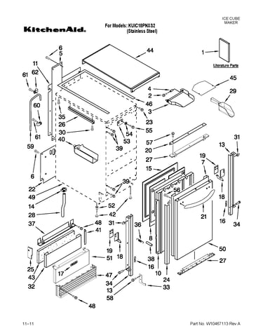 Cabinet liner and door parts