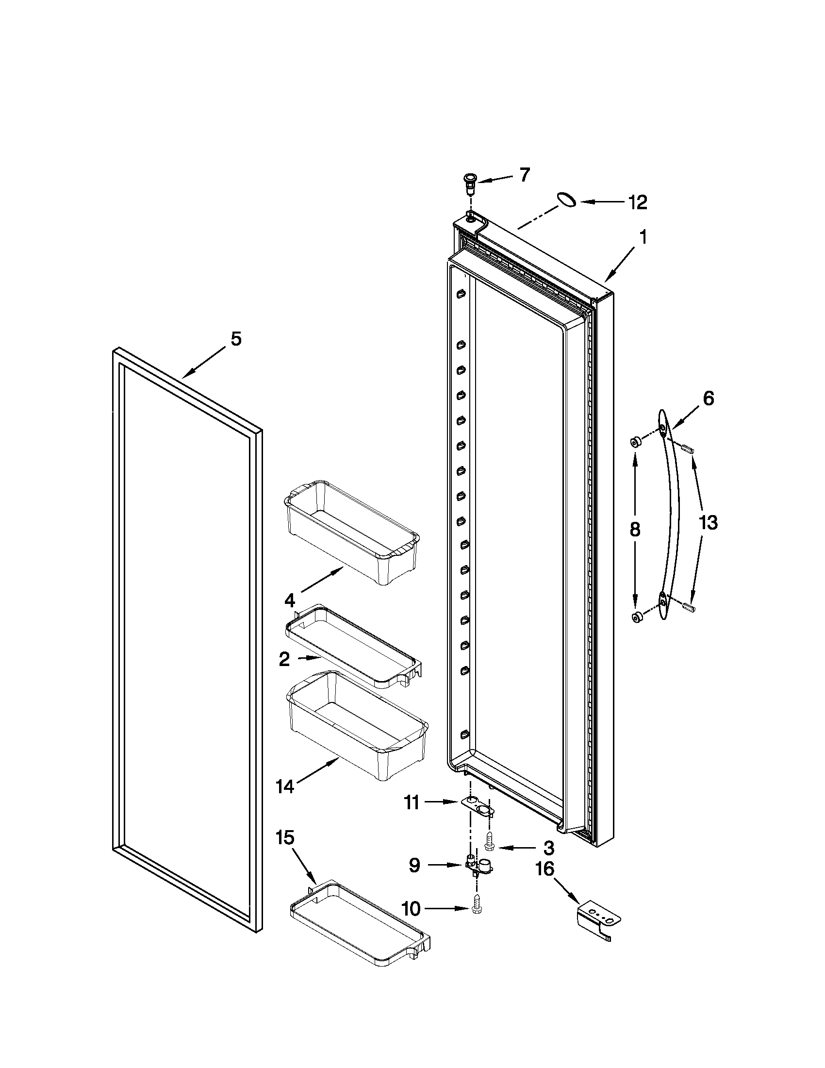 Refrigerator door parts