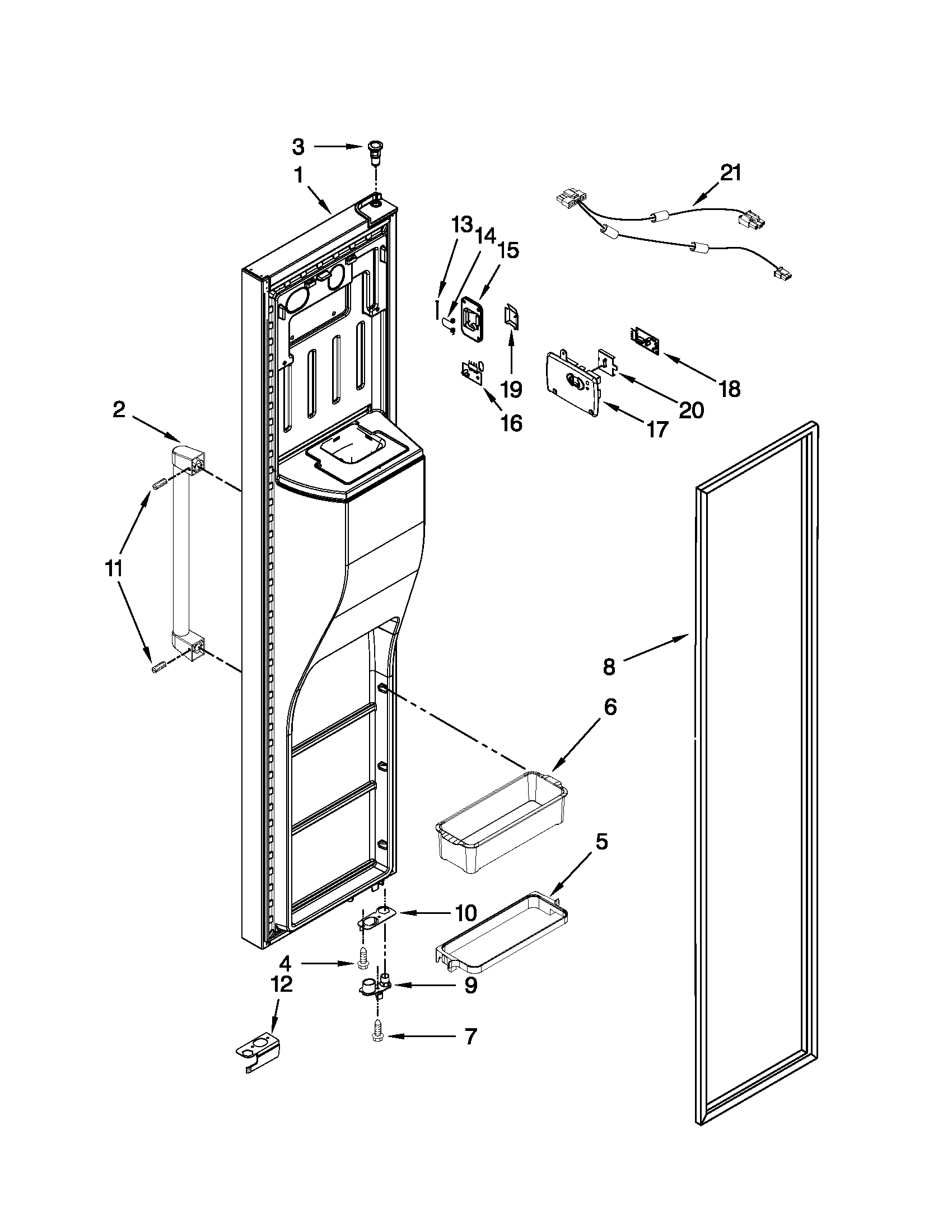 Freezer door parts
