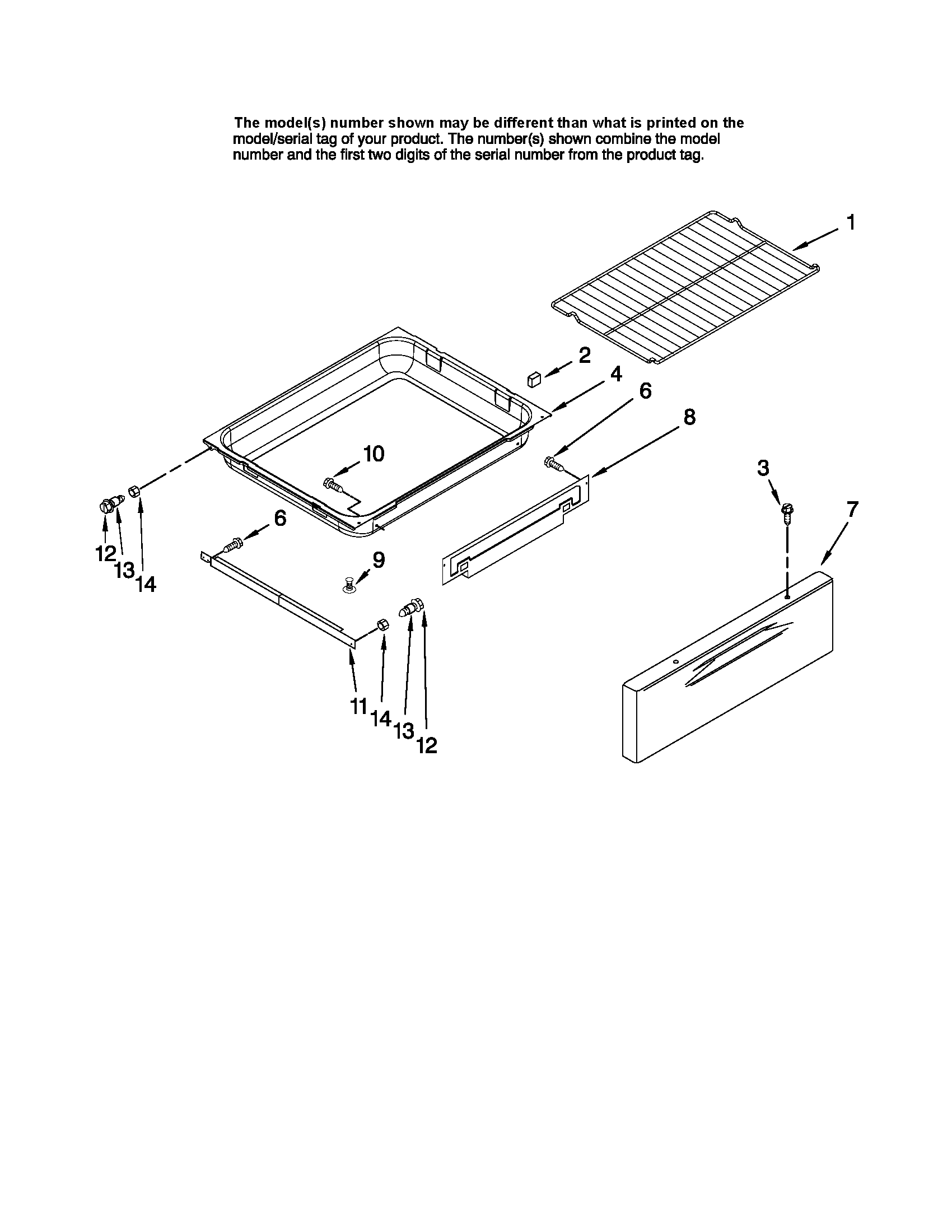 Drawer and rack parts