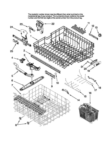 Upper and lower rack parts
