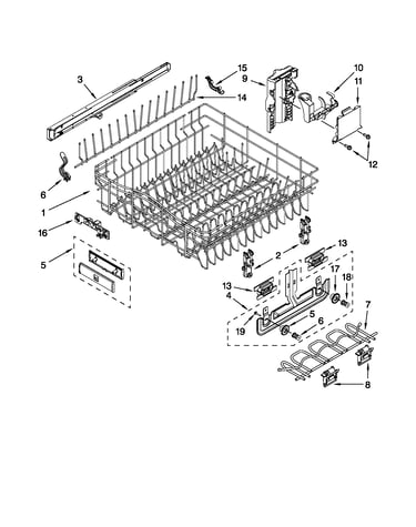 Upper rack and track parts