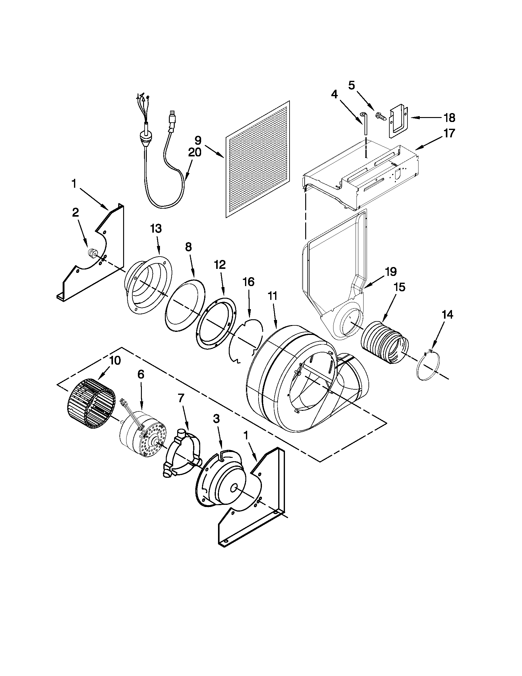 Blower assembly parts