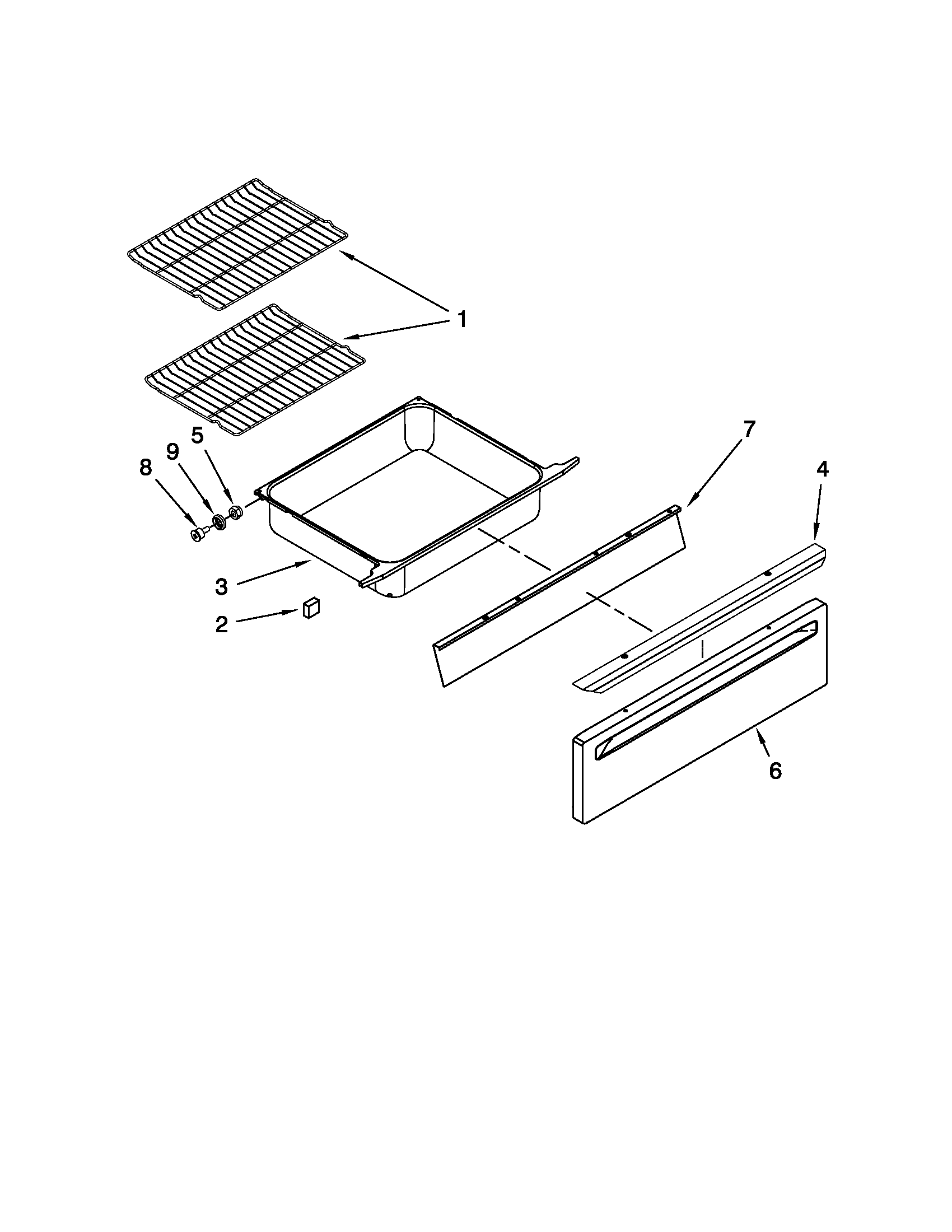 Drawer and rack parts