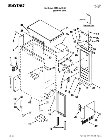 Cabinet liner and door parts