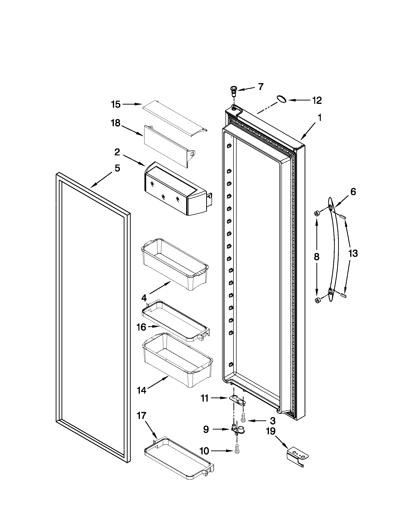 Refrigerator door parts
