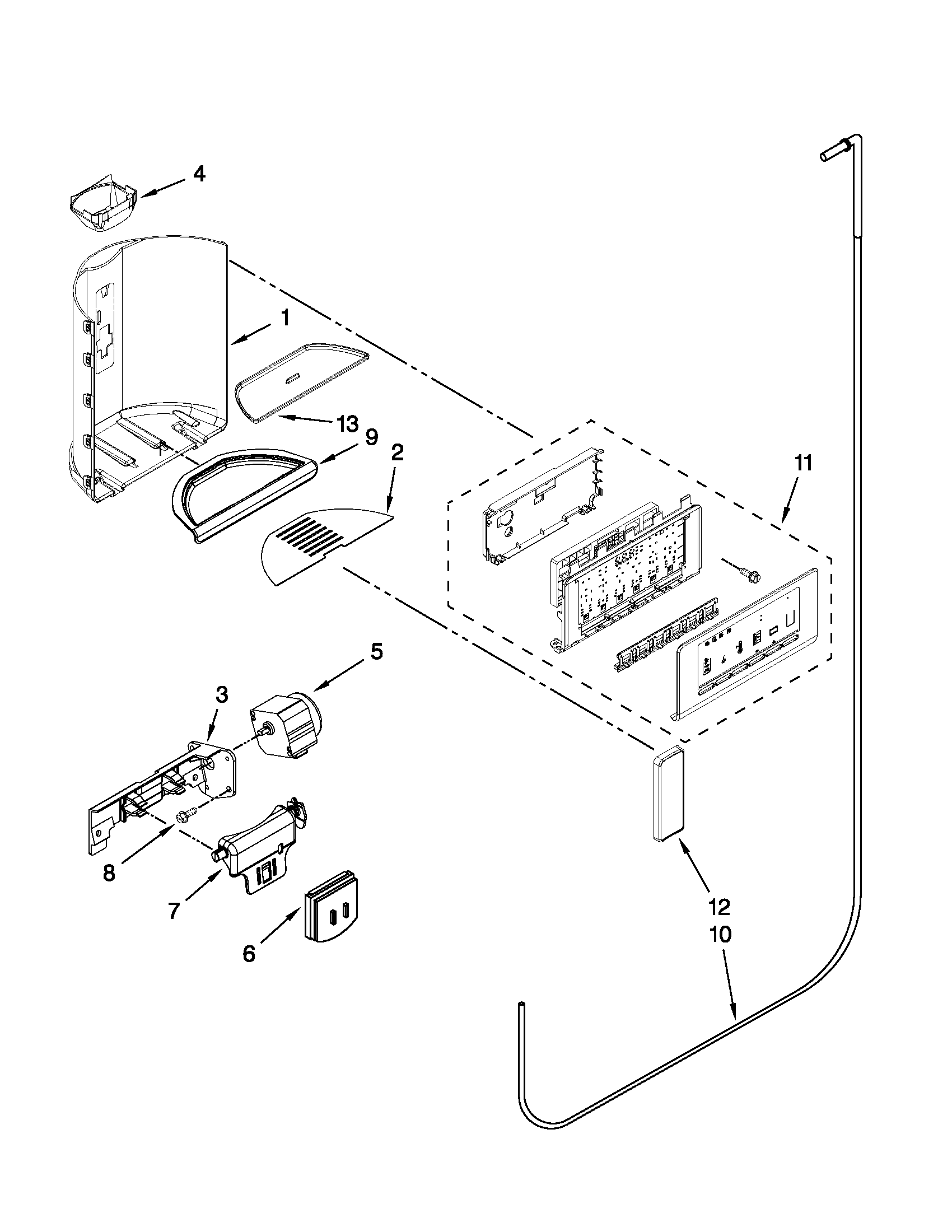 Dispenser front parts